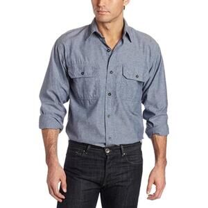 Carhartt Relaxed Fit Chambray Button-Down Shirt Blue Size 2XL
